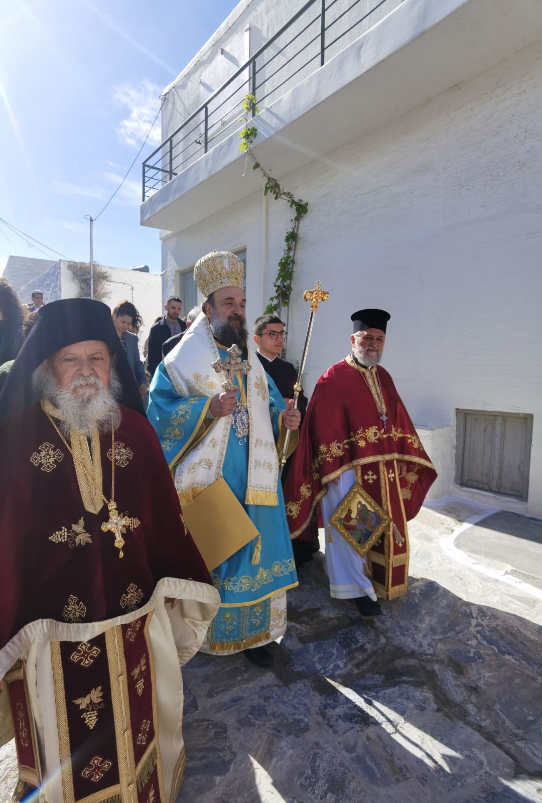 Ο Μητροπολίτης Θήρας στην πανήγυρη της Παναγίας της Ακαθής στην Σχοινούσα